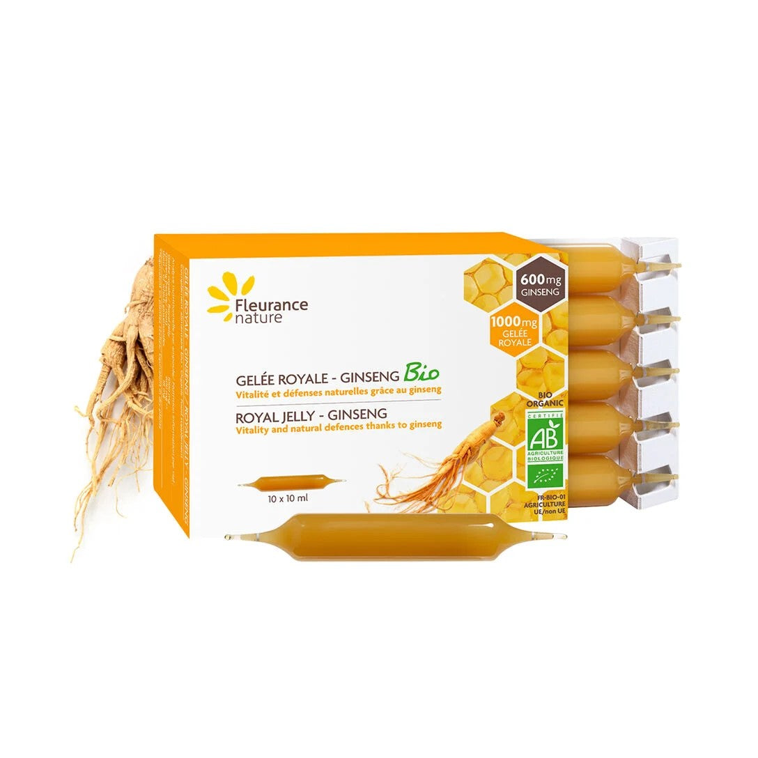 🌿 Ampoules de Gelée royale & Ginseng Bio - Fleurance Nature