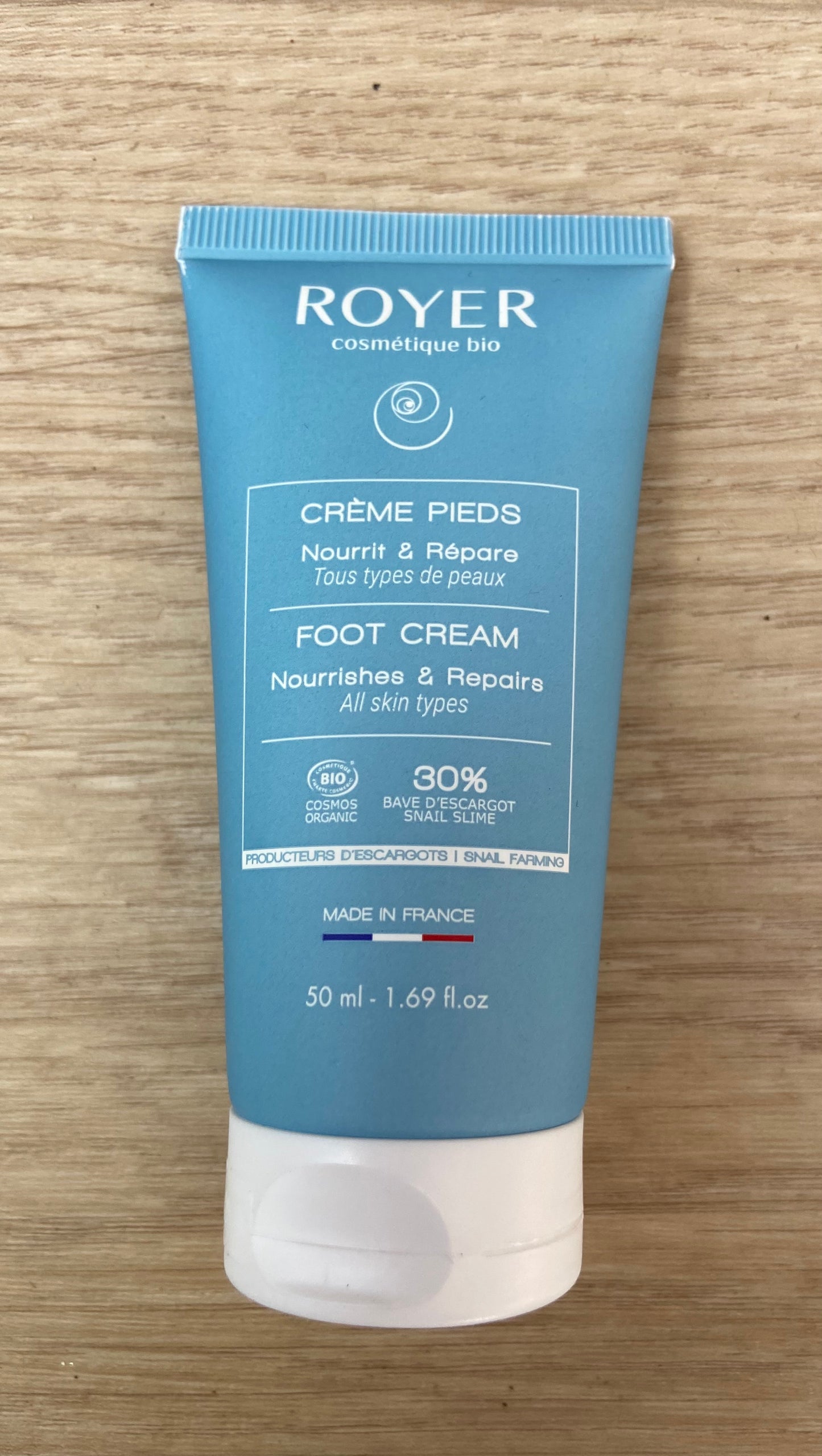 Crème pieds bio à la bave d’escargot - Royer Cosmétique