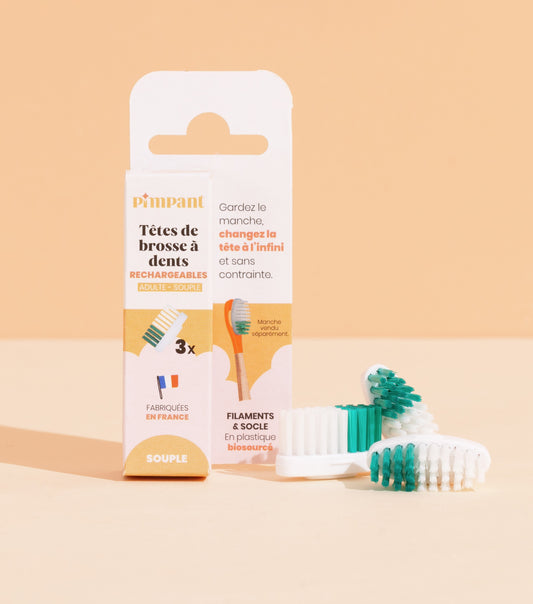 Têtes de Brosse à Dents Rechargeables – poils souples (x3)