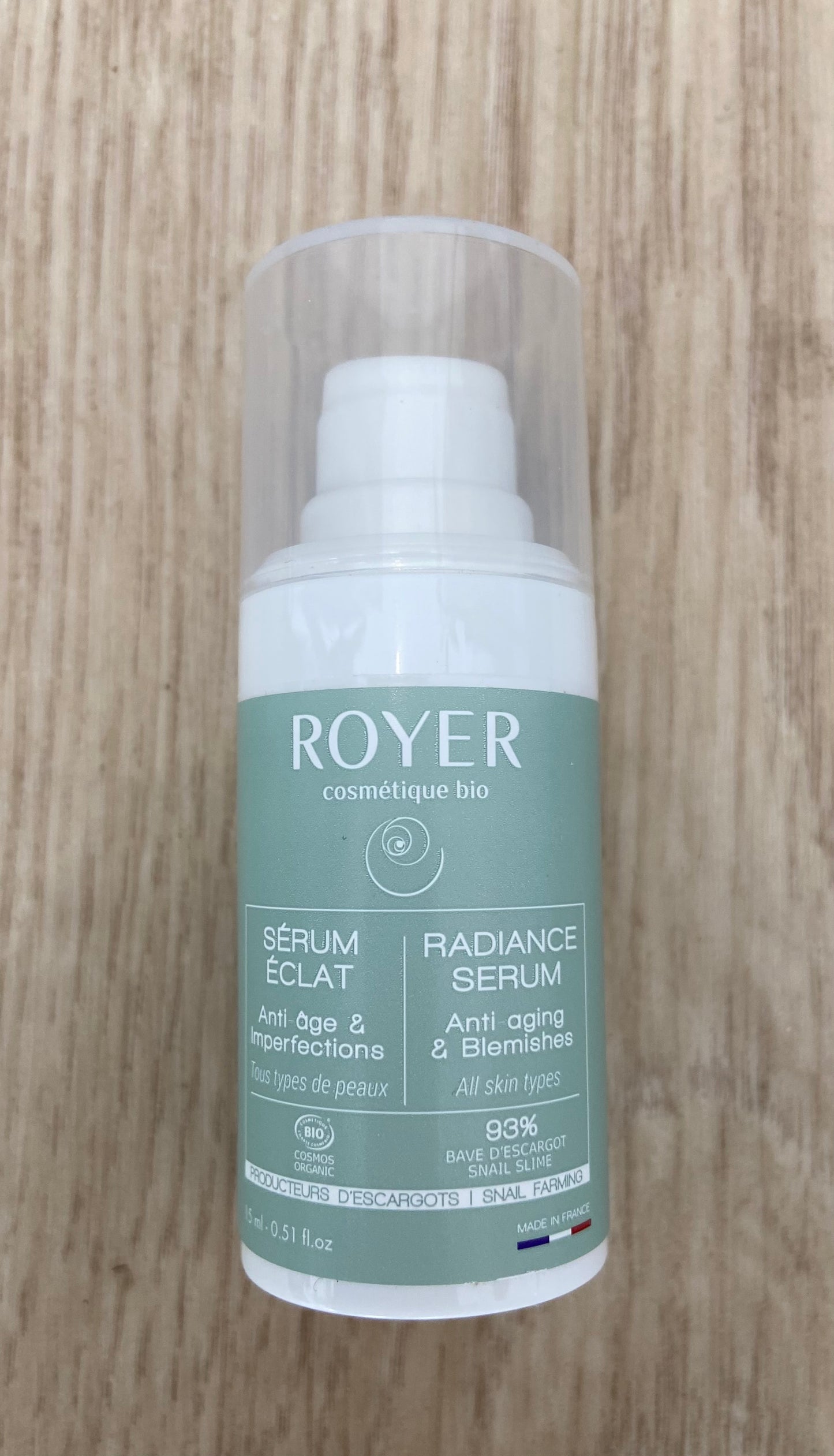 Sérum visage bio à la bave d’escargot - Royer Cosmétique